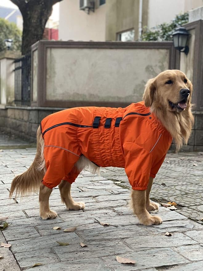 Dogs Waterproof Jacket, Lightweight Waterproof Jacket Reflective Safety Dog Raincoat Windproof
