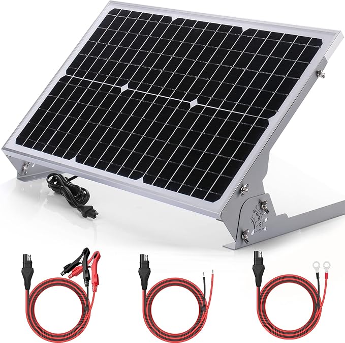 SUNER POWER 30W 12V Solar Battery Charger Maintainer, Built-in Smart MPPT Charge Controller