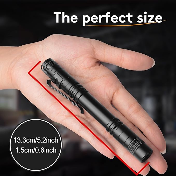 Flashlight, 2 PCS Mini Pen LED Lights, High Lumens, Pocket Size, Removable Clip, Wide Application