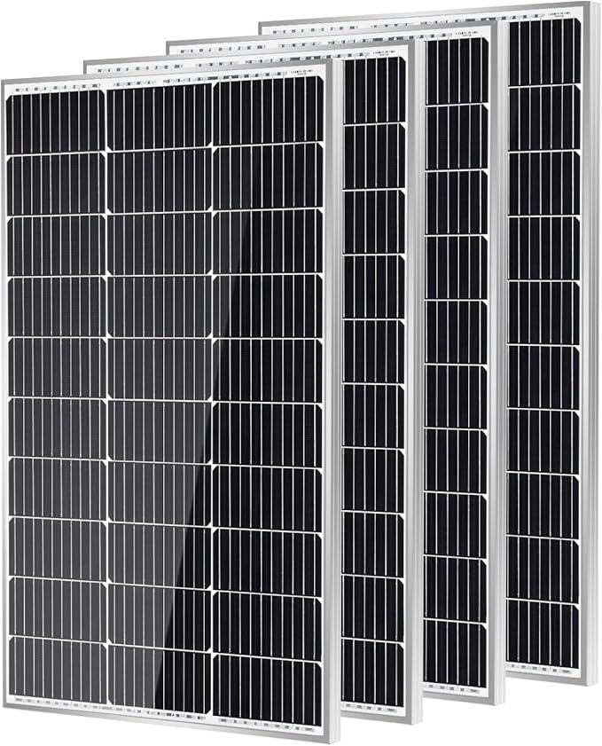 Traver Force Solar Panel 100 Watt 10BB Monocrystalline 12V Solar Panels for Home High Efficiency