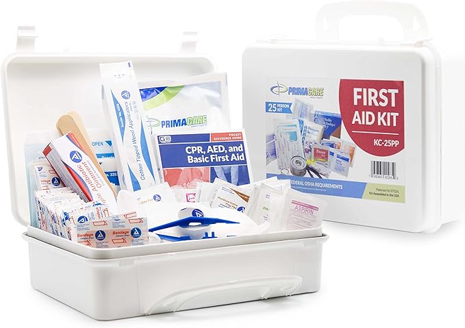 Primacare 25 Person Medium Emergency Preparedness First Aid Kit for Home, School and Office, Wall