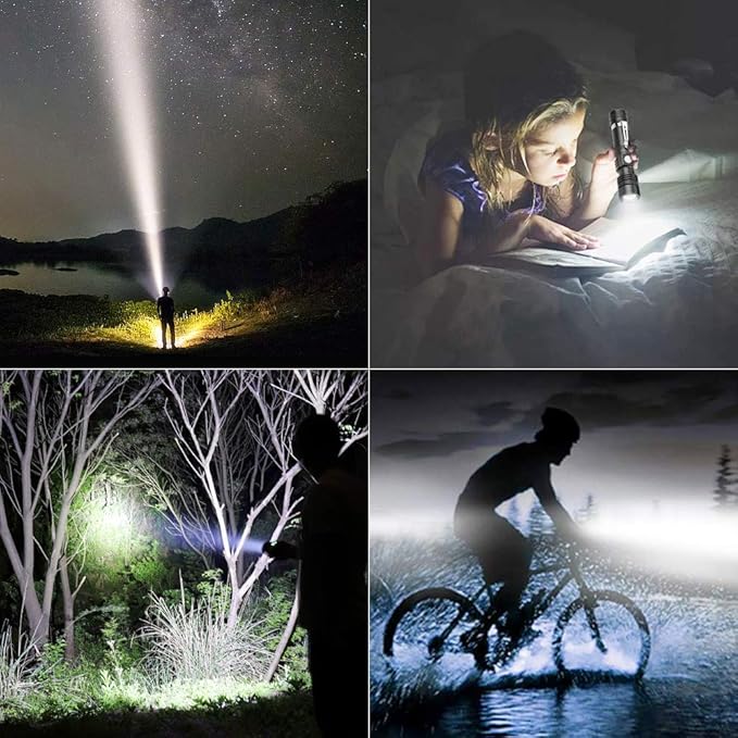 iToncs Rechargeable Flashlight, Pocket-Sized Torch with Super Bright High Lumens LED, Water