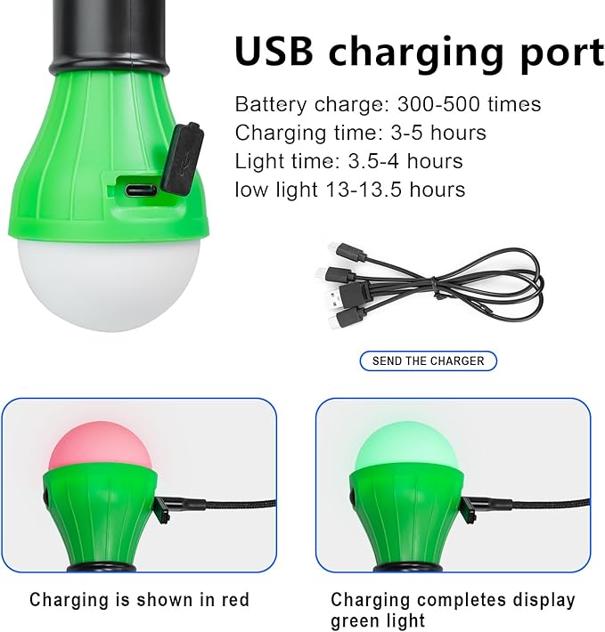 Led Camping Lantern USB Rechargeable,Outdoor Tent Lights for Camping Hanging,Kids with Clip Hook
