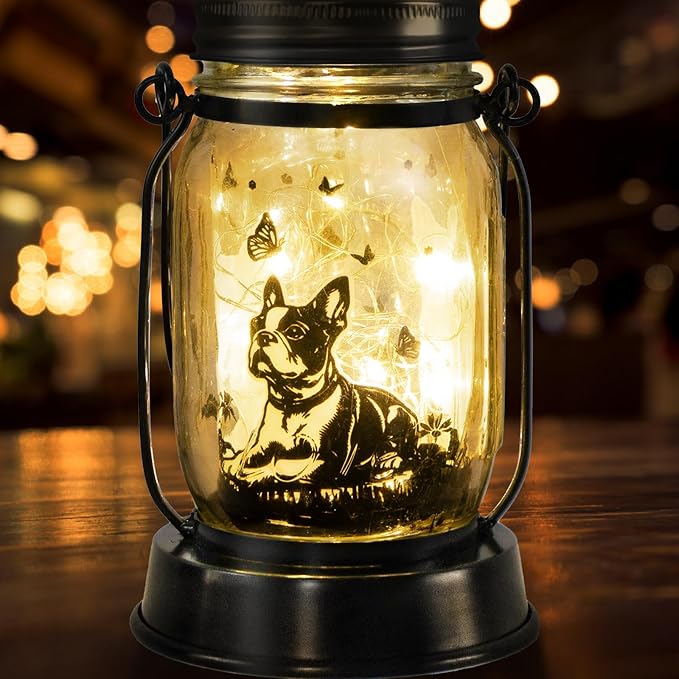 Boston Terrier Gifts for Women/Men Boston Terrier Solar Lanterns Mom Birthday Dog Lovers Lantern