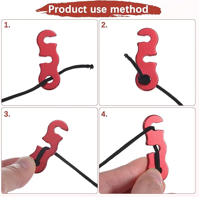 Rope Tensioner Aluminum Alloy [30PCS] - Guyline Cord Adjusters Use for Camping & Hiking & Picnic &