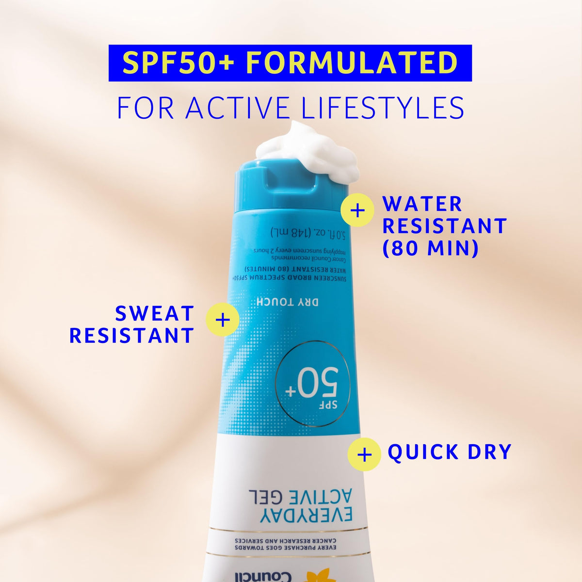 Cancer Council Everyday Active Gel Body Sunscreen, SPF 50+, 5 FL OZ