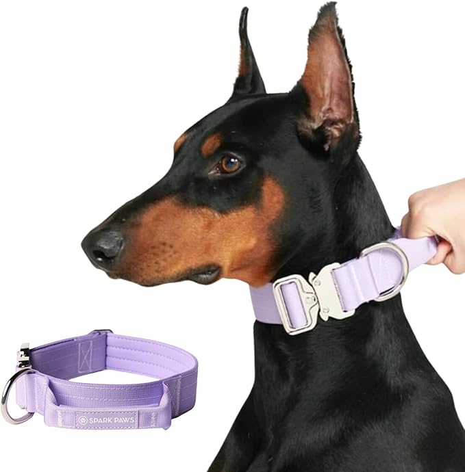 Spark Paws Tactical Dog Collar - Heavy Duty, Premium Quality, Thick and Durable for Large and