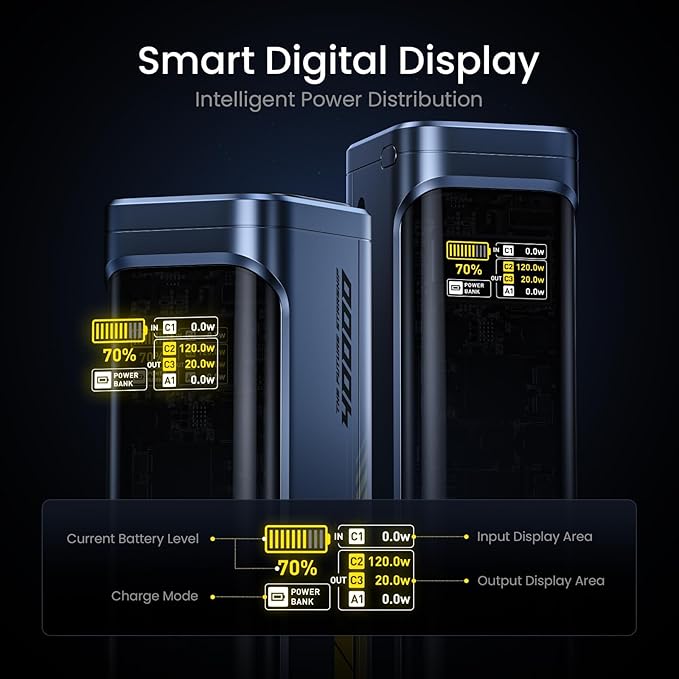 AOHI 140W PD3.1 Laptop Power Bank 40000mAh Fast Charging Station, The Future Starship 2 in 1