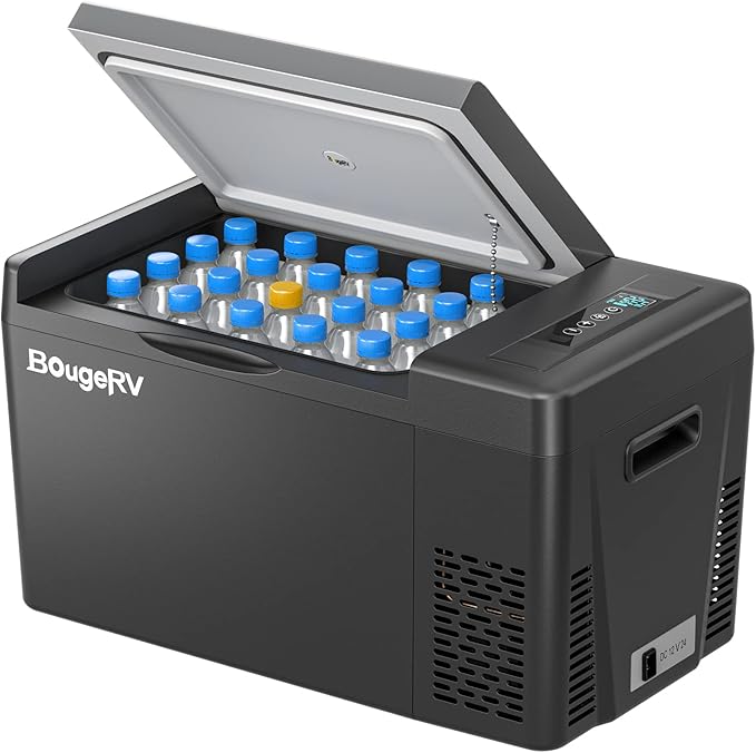 BougeRV 12 Volt Refrigerator 12V Car Fridge 23 Quart Portable Freezer Compressor Cooler 12/24V DC