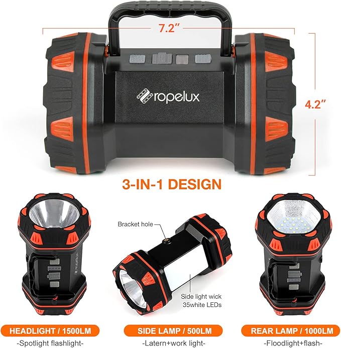 Led Camping Lantern Rechargeable, Camping Lights 1500lm, 8 Light Modes, Emergency Flashlights For