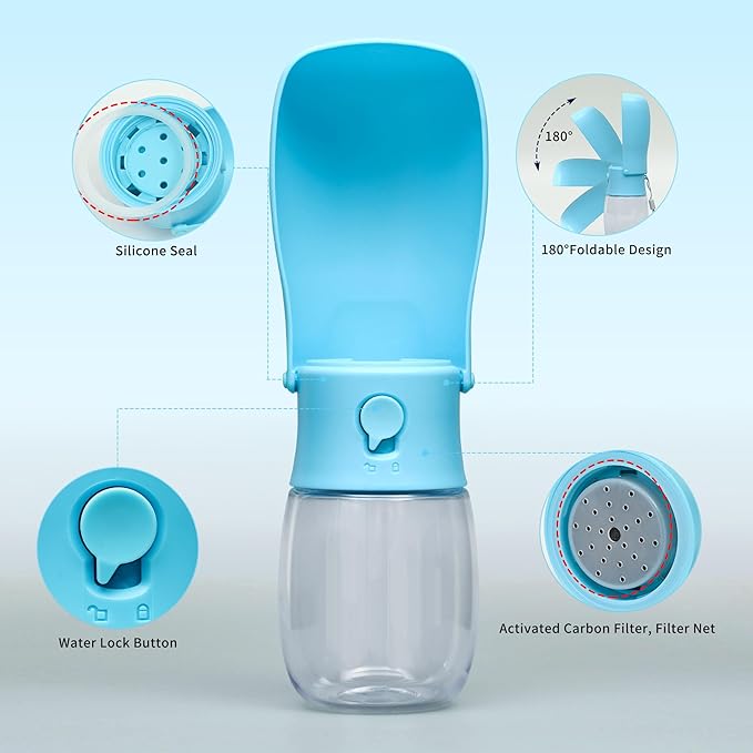 Dog Water Bottle, Leak Proof Portable Puppy Water Dispenser, Travel Puppy Water Bowl, Foldable
