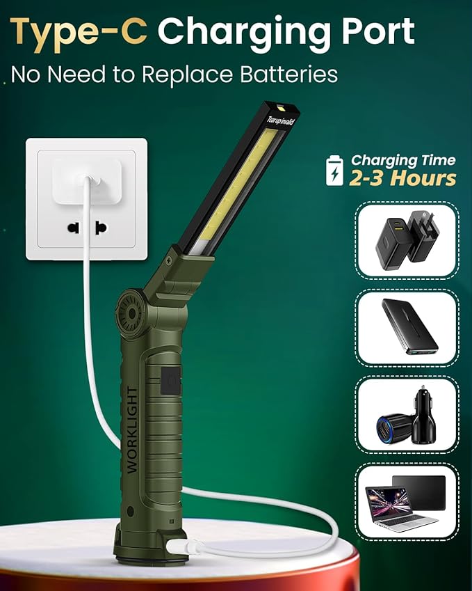 Coquimbo Tool Gifts for Men Him, Rechargeable LED Work Light Grill Light with Magnetic Base and