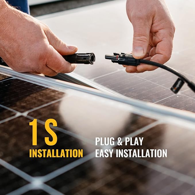 BougeRV Solar Y Branch Connectors Extra Long Solar Panel Parallel Connectors 1 to 4 Solar Cable