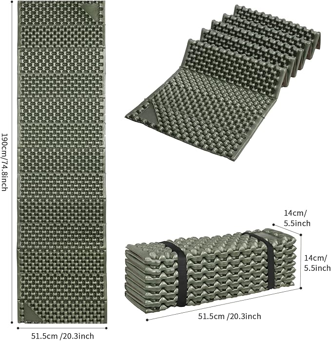 Foam Camping Pads for Hiking, Ultralight Closed Cell Mattress, Waterproof Soft Mat for Adults, Wide