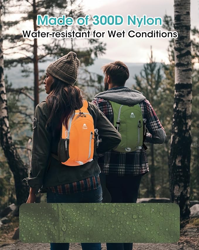 Small Hiking Backpack with Front Phone Holder, Packable Back pack with Chest and Waist Strap