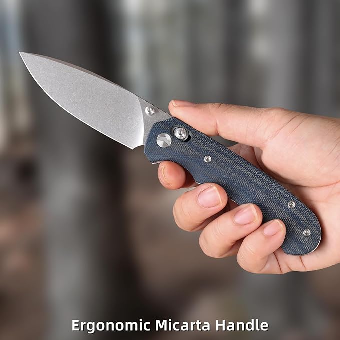 Folding Knife,Pocket Knife,3.31??154CM Blade,Erogonomic Canvas Micarta Handle,Survival Camping