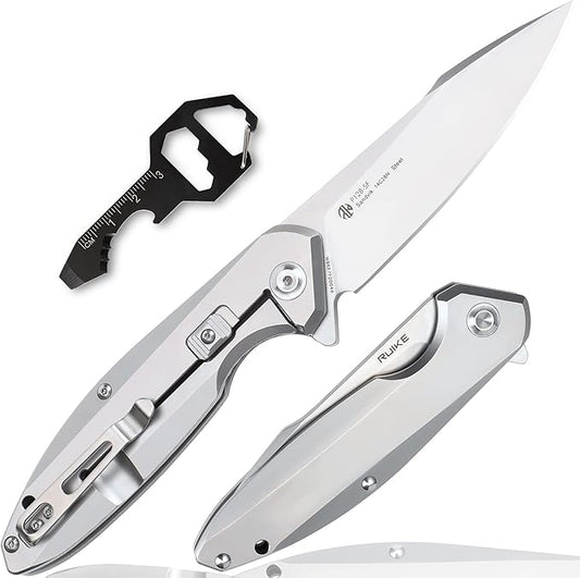 Ruike Pocket Camping Folding Knife,14c28n,Frame Lock,Ball Bearing,Flipper Fast Opening,Harnd 3.66"