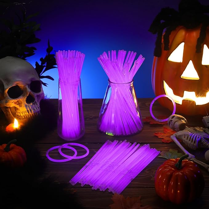 Hanaive 300 Pcs Glow Sticks Bulk 8 Inch Glow in The Dark Party Favors Neon Bracelets and Necklaces