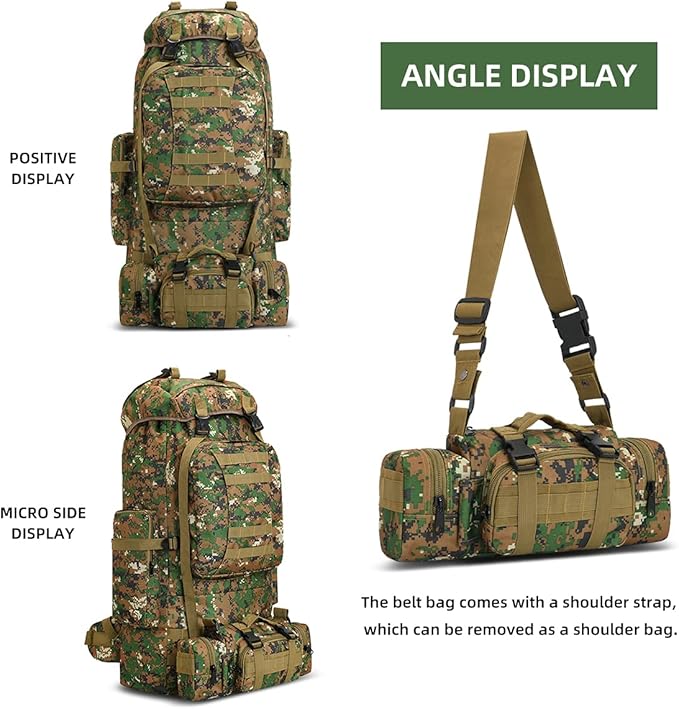 100L Camping Hiking Backpack,Molle military Tactical rucksack backpack,Waterproof Lightweight