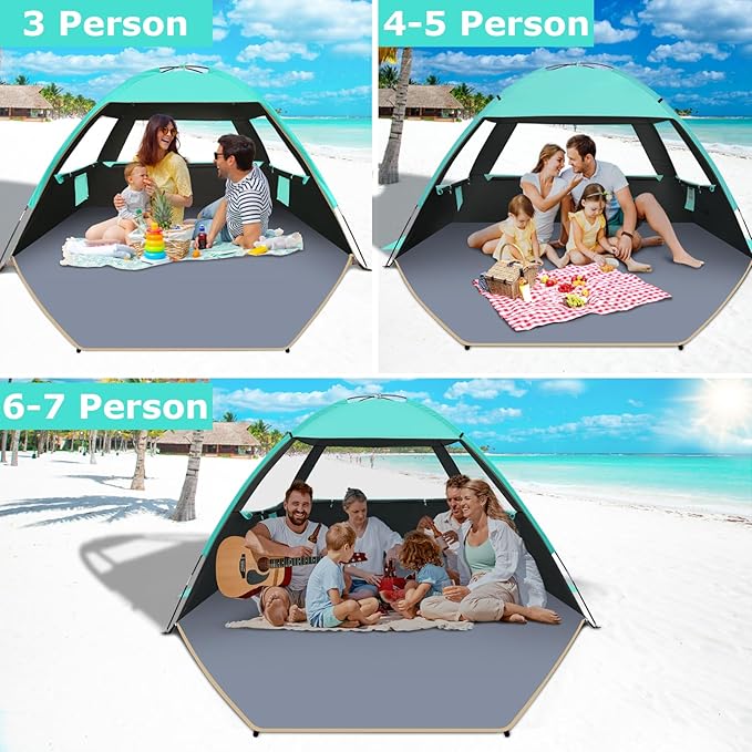 Gorich Beach Tent Sun Shelter for 3/4-5/6-7/8-10 Person with UPF 50ï¼?UV Protection, Lightweight &