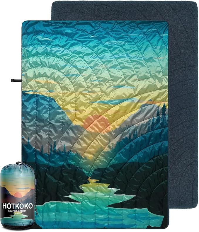Waterproof Stadium Blanket, Fleece Camping Blanket Wearable Soft Warm Camp Blanket for Outdoor
