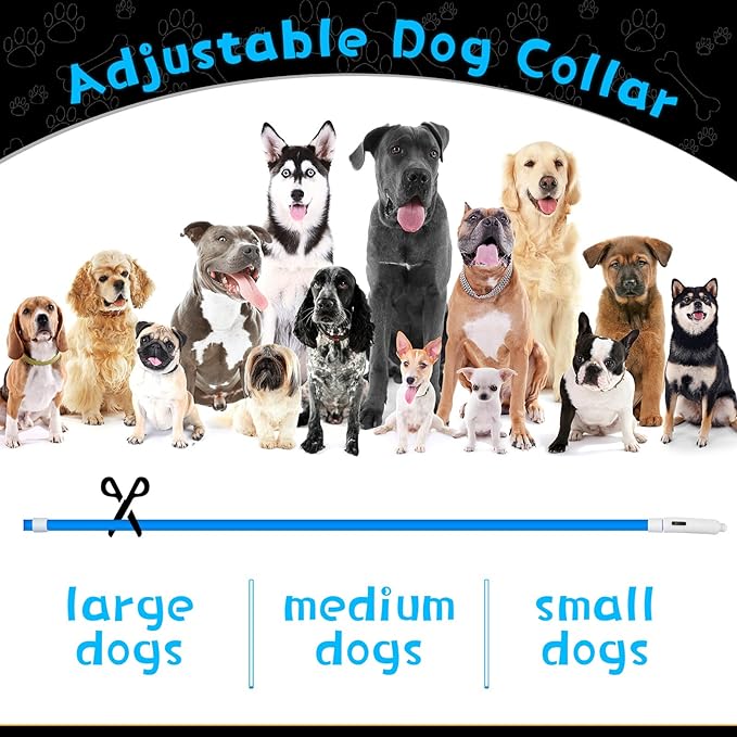Weewooday 3 Pcs Dog Collar LED USB Rechargeable Lights Dog Necklace Collars Doggy Lights for Night