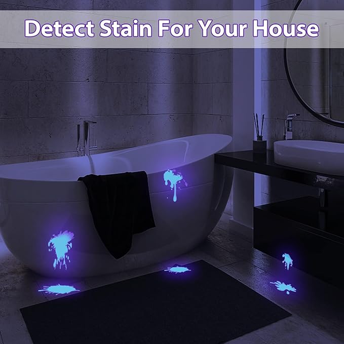 UV Flashlight, Portable Blacklight Flashlight, LED Torch with White and Ultraviolet Light Combo