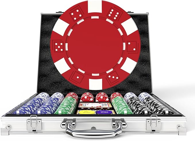 Poker Chip Set, 500PCS 11.5g Casino Quality Poker Chips with Aluminum Case, Playing Cards, Dealer