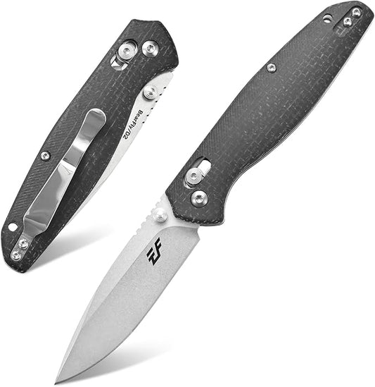 Eafengrow EF966 Folding Knife D2 Blade Micarta Handle with Pocket Clip EDC Tactical Knife thumb