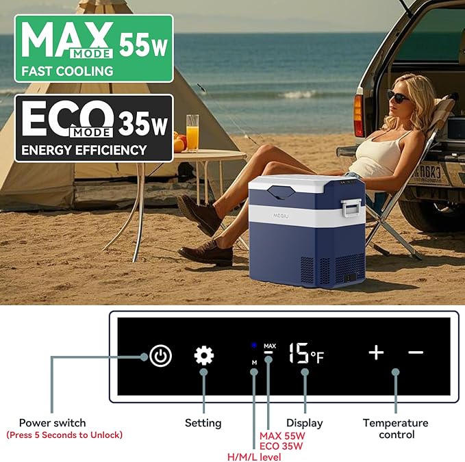 12 Volt Refrigerator Car Fridge Portable 12V 40 Quart Freezer Compressor Cooler 12V/24V DC 110～240