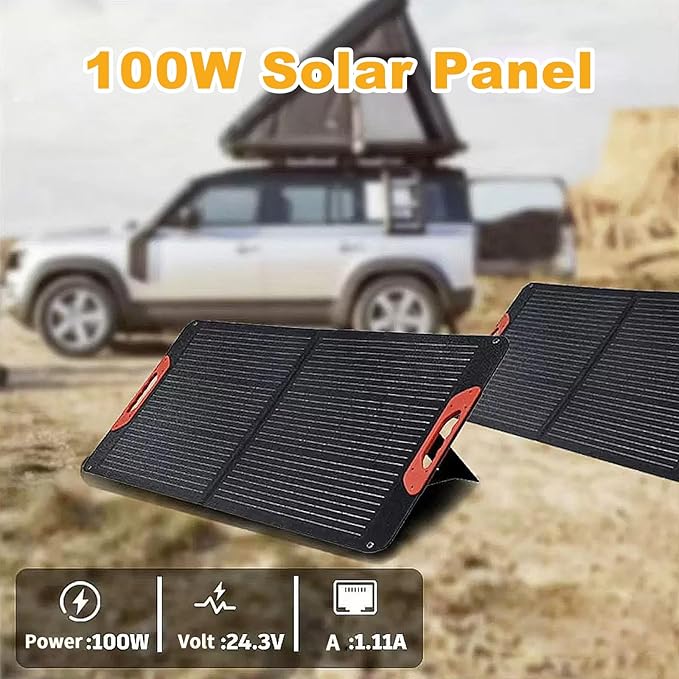 100W Portable Solar Panel for Power Station, Compatible with Jackery, Ecoflow, Bluetti, Anker and