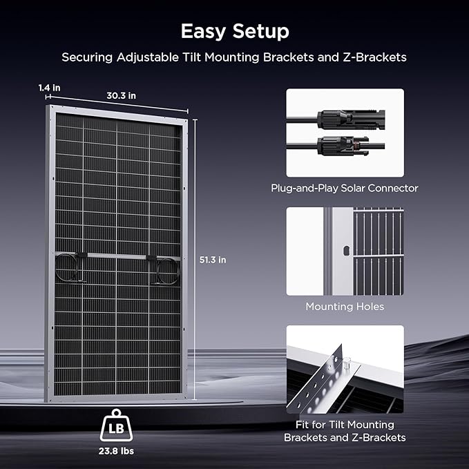 N-Type 16BB Bifacial Solar Panel 200 Watt,12V 200W Monocrystalline Solar Panel, 25% High Efficiency