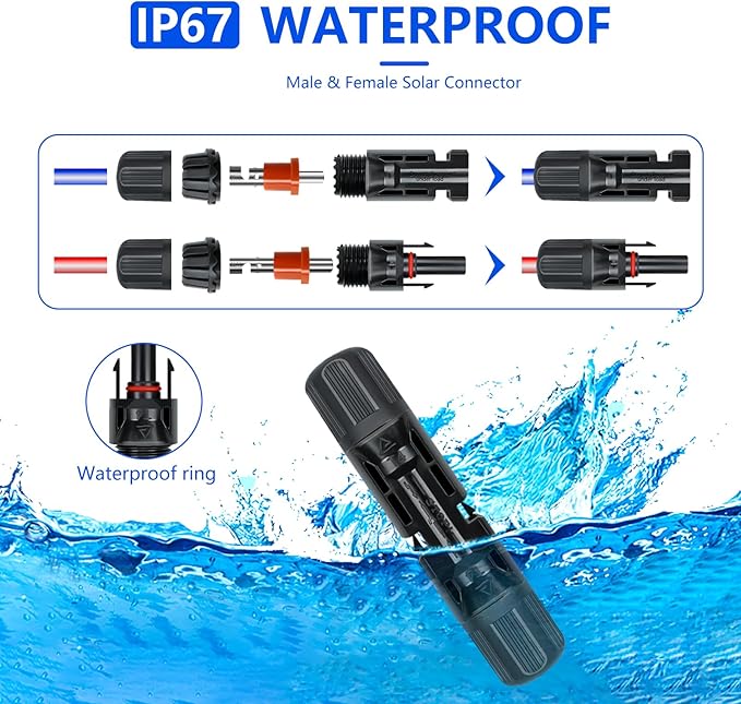 Solar Panel Connector, 60PCS Solar Crimper Tool Kit for Connecting Solar Panel Cable Wire, Solar