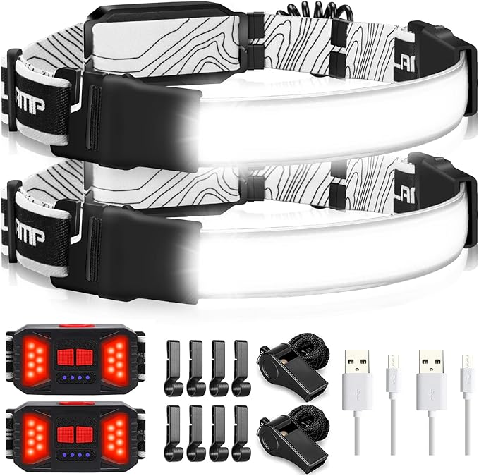 Adelante LED Headlamp Flashlight, 1000LM 230Wide-Beam USB Rechargeable Head Light with