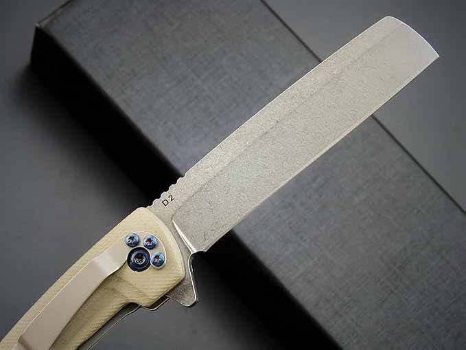 Eafengrow EF941 EDC Pocket Folding Knife D2 Steel Blade G10 Handle Pocket Clip with safety liner