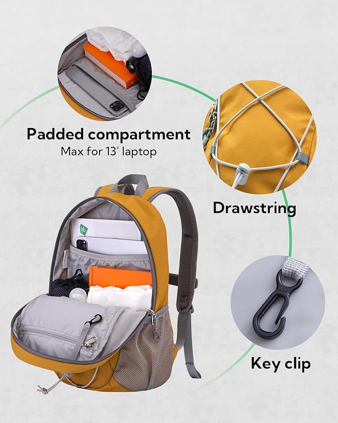 WATERFLY 12L Small Hiking Backpack: Day Pack Lightweight Travel Bag Camping Fitness Cycling Outdoor