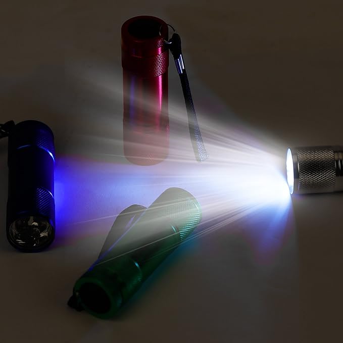 FASTPRO 20-Pack Aluminum 6-LED Flashlights Set with Lanyard and AAA Batteries Included and