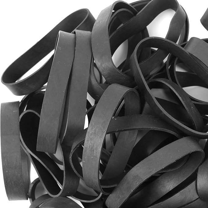 AMUU Rubber Bands Size #84 Tactical Rubber Bands Black Elastics Bands 50 Pack Wide Thick for Office