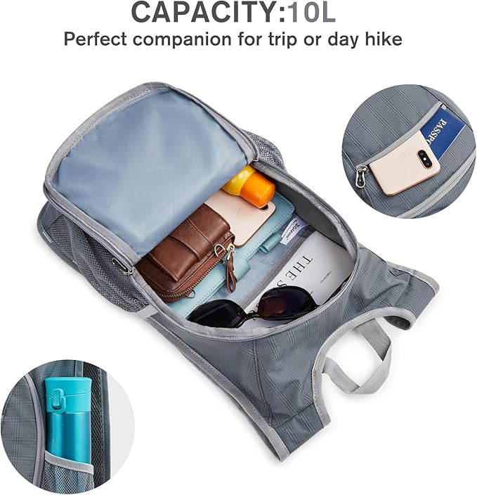 G4Free 10L/15L Hiking Backpack Lightweight Packable Hiking Daypack Small Travel Outdoor Foldable