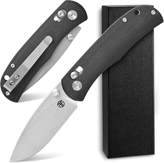 FF22 Folding Pocket Knife,VG10 Steel Blade Micarita Handle Full Tang Knife for Outdoor Activities
