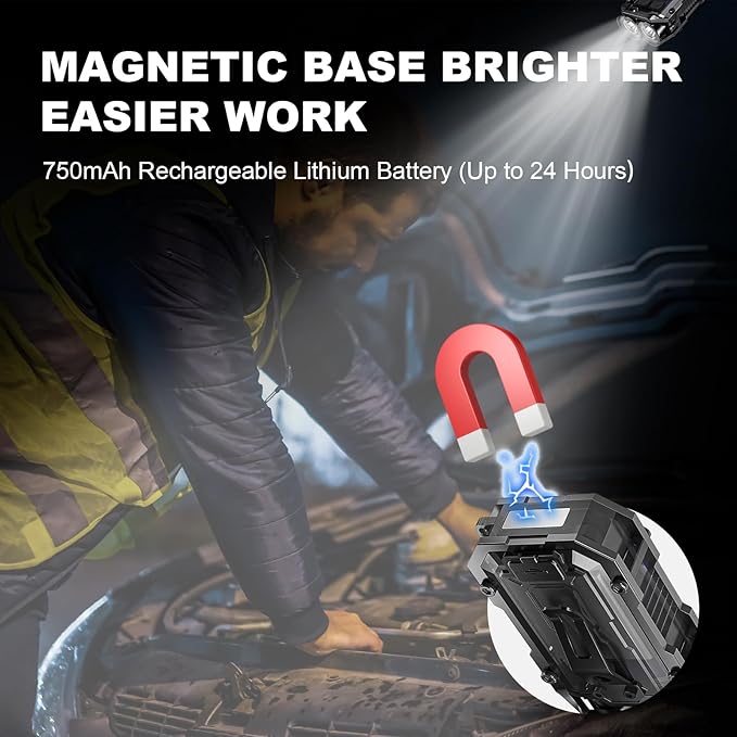 500LM Clip on Flashlight, 2 PCS 8 Modes Running Light for Runners Rechargeable Safety Lights