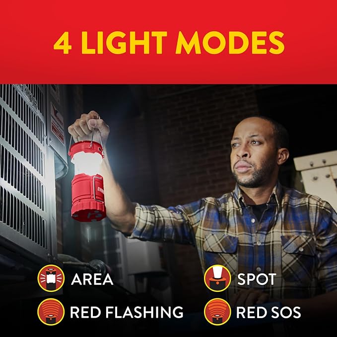 Eveready LED Camping Lantern 360 PRO (3-Pack), Super Bright Tent Lights, Rugged IPX4 Water