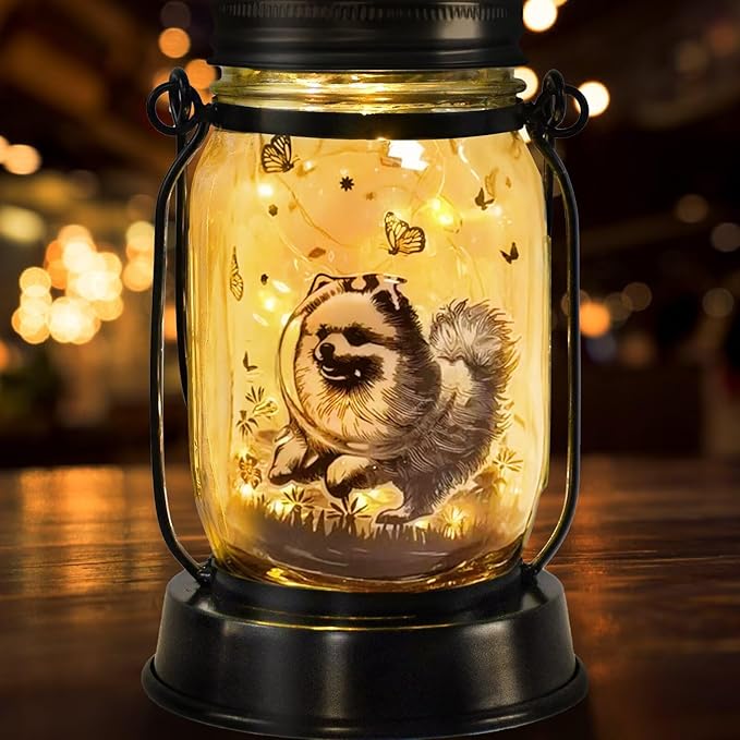 kyoryuger Pomeranian Gifts for Women/Men Pomeranian Solar Lanterns Dog Mom Birthday Dog Lovers