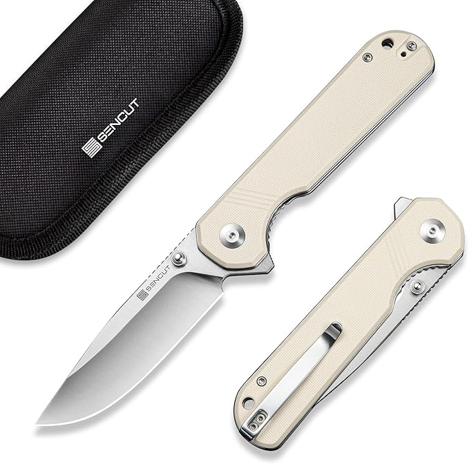 SENCUT Aetheris Pocket Knife, EDC Folding Knife with 3.68'' 9Cr18MoV Blade & G10 Handle, Reversible