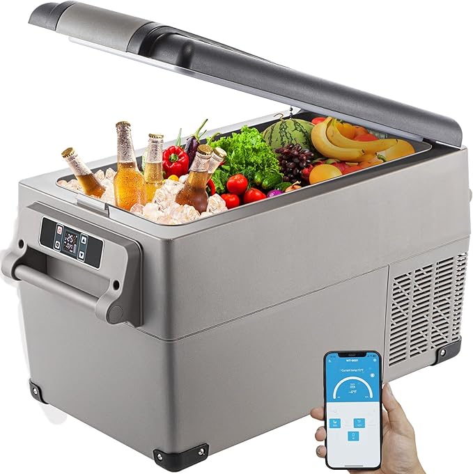 VEVOR CF35 Portable 37 Quart(35 Liter) 12 Volt App Control(-4℉~68℉), Car Refrigerator Dual Zone