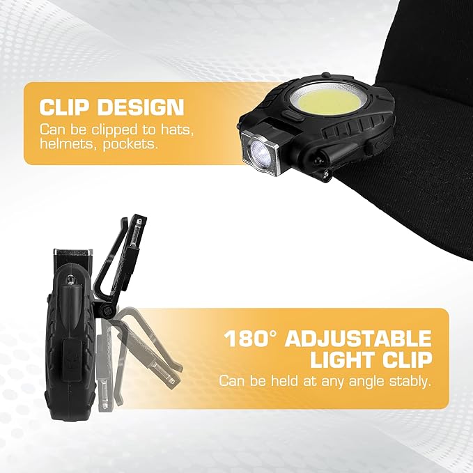 EverBrite COB Keychain Work Light, 2 Pack Rechargeable Keychain Light with Sensor Mode, Mini