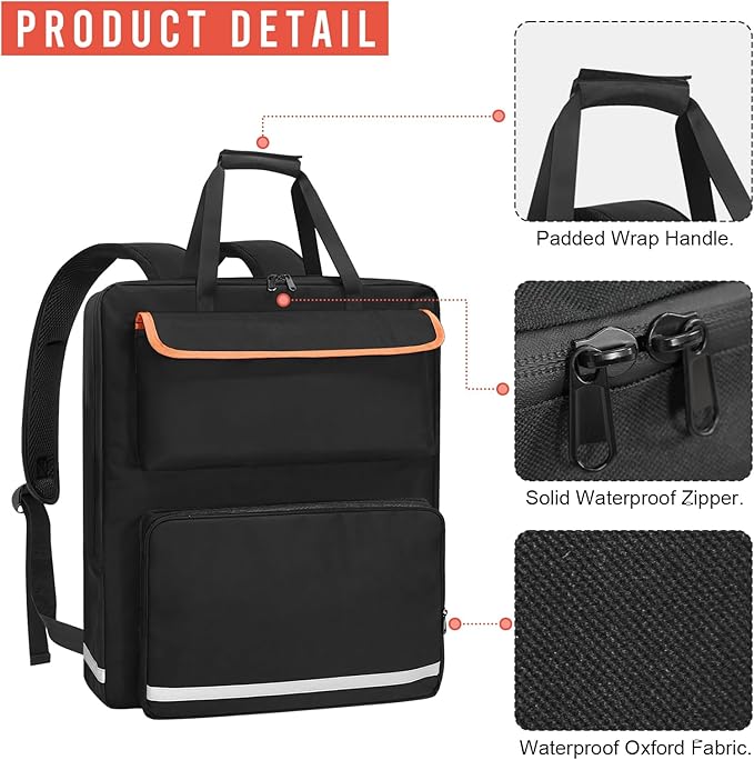 ORKELS Solar Panel Storage Bag, Travel Backpack Compatible with Jackery SolarSaga 100W 100X 200W