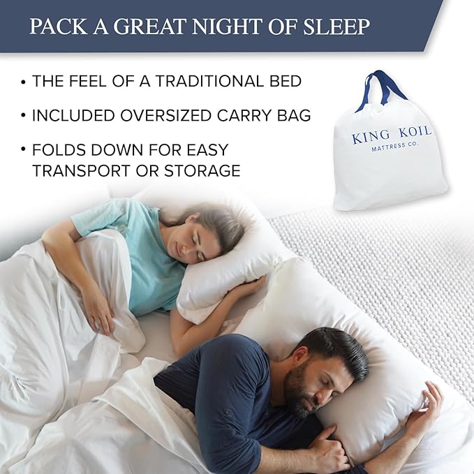 King Koil Luxury Twin Air Mattress with Built-in Pillow Top & Integrated High-Speed Patented Pump