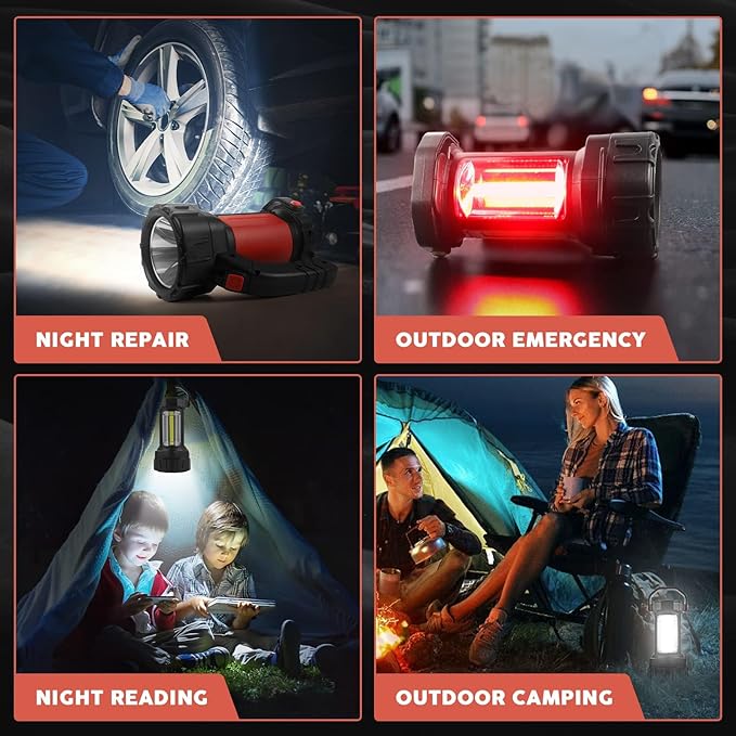 AlpsWolf Camping Lantern Rechargeable, 2 Pack Same LED Flashlight Spotlight Lantern with 800LM