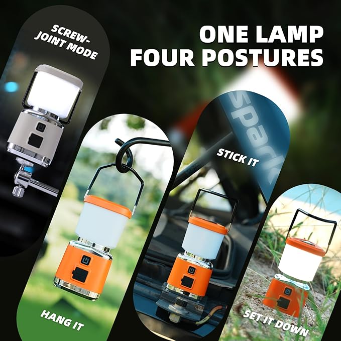 Allspark LED Camping Lantern Rechargeable,Dimmable Magnetic Camping Light,1000LM, 4 Light